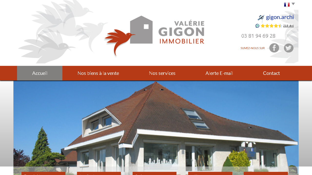 Capture d'écran de http://www.gigon.immo/ 